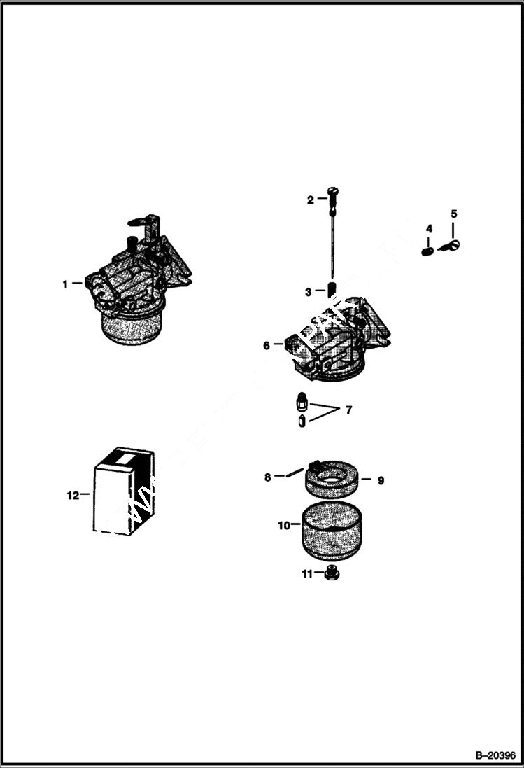 Схема запчастей Bobcat 300s - CARBURETOR POWER UNIT