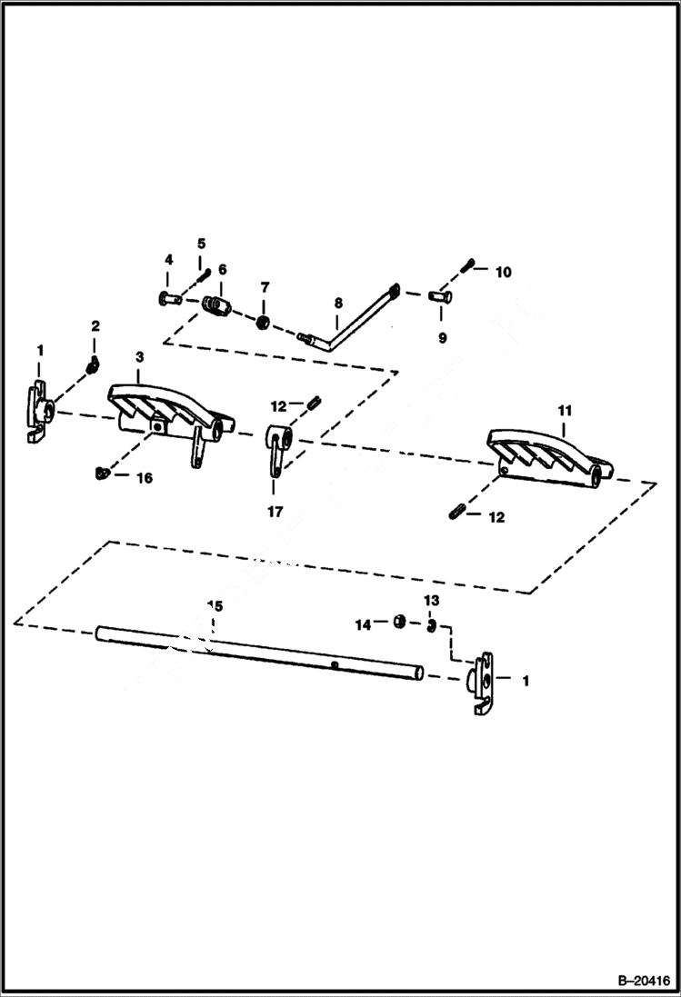 Схема запчастей Bobcat 600s - CONTROL PEDALS HYDRAULIC SYSTEM