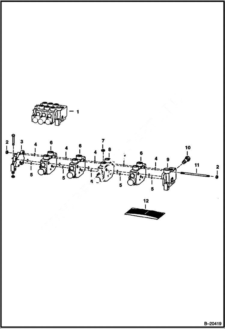 Схема запчастей Bobcat 600s - HYDRAULIC CONTROL VALVE HYDRAULIC SYSTEM