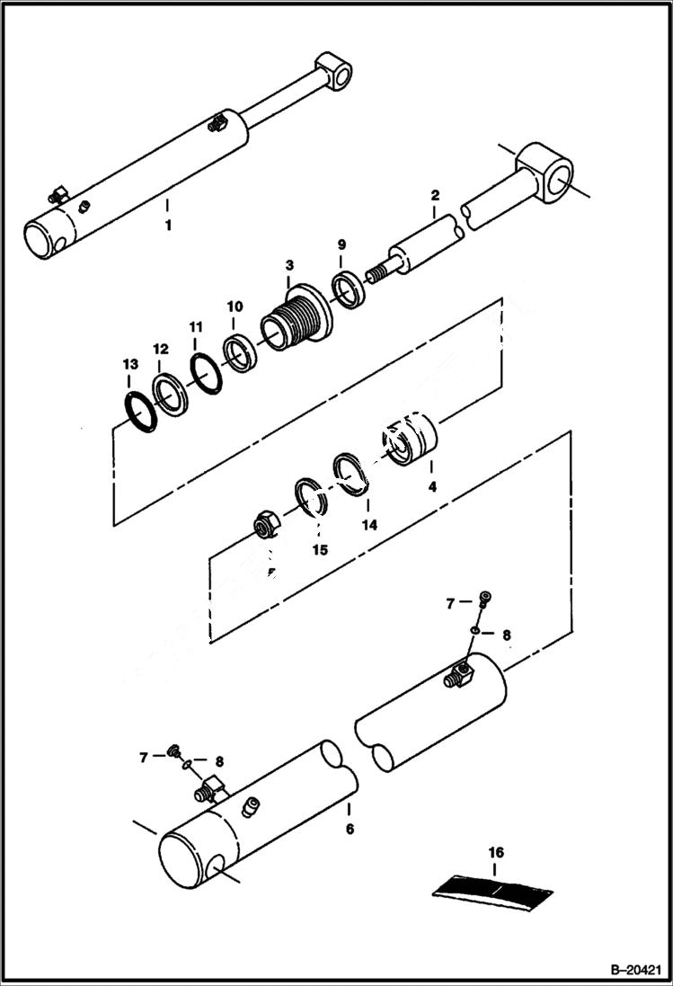 Схема запчастей Bobcat 331 - ARM CYLINDER (S/N 512912000 & Above) HYDRAULIC SYSTEM