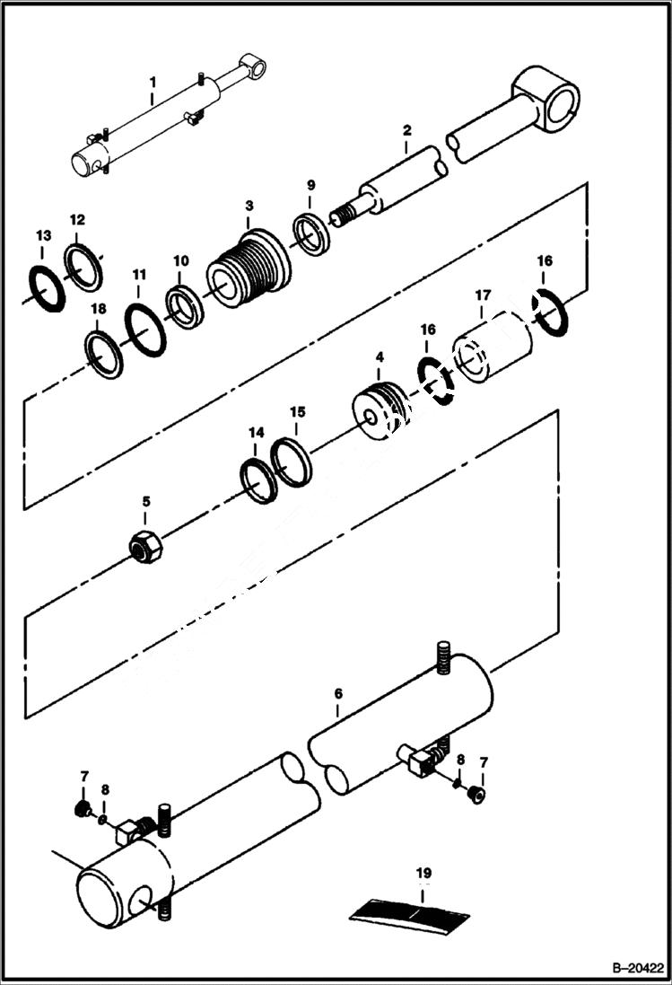 Схема запчастей Bobcat 331 - BLADE CYLINDER HYDRAULIC SYSTEM