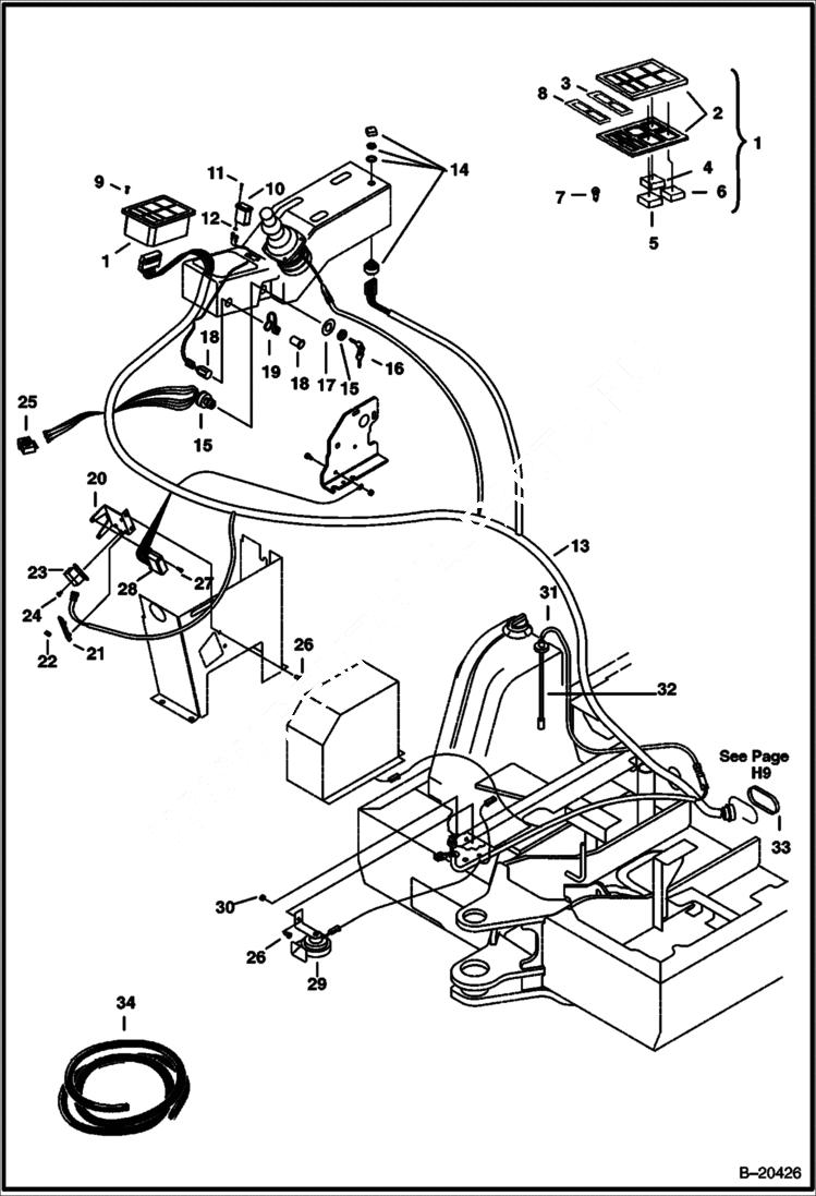 Схема запчастей Bobcat 331 - ELECTRICAL SYSTEMS (Console) (S/N 512912001-512912999) ELECTRICAL SYSTEM