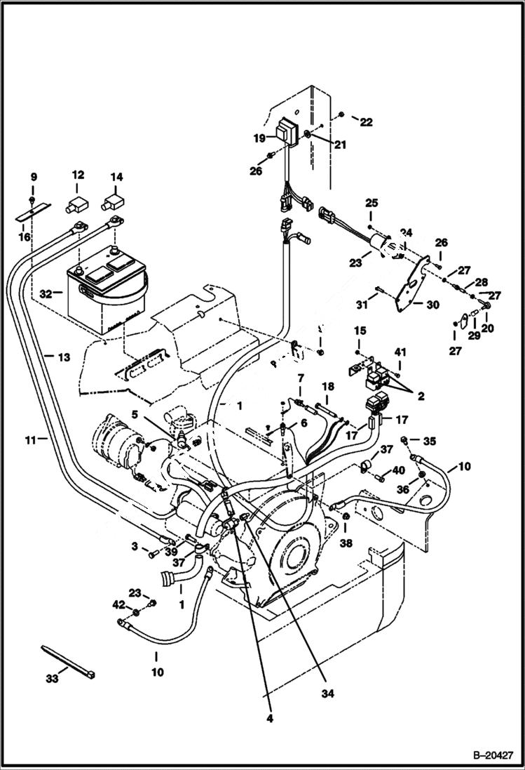 Схема запчастей Bobcat 331 - ELECTRICAL SYSTEMS (Engine) (S/N 512912001 and Above) ELECTRICAL SYSTEM