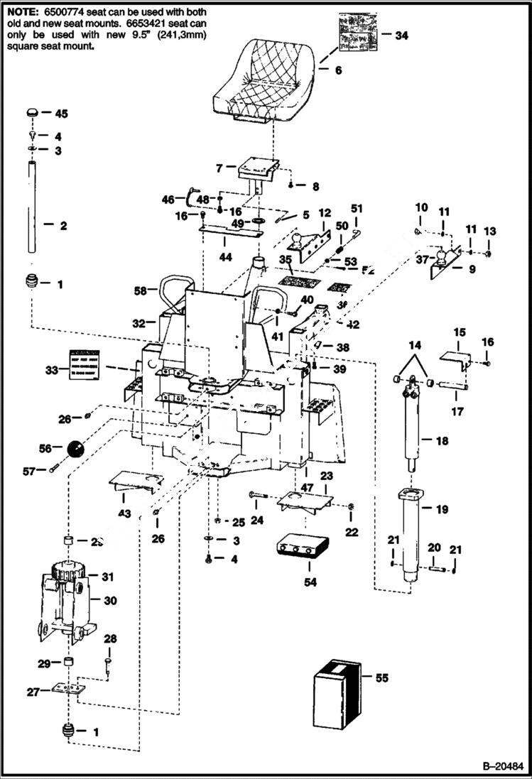 Схема запчастей Bobcat BACKHOE - BACKHOE (Main Frame) (909) 909 BACKHOE