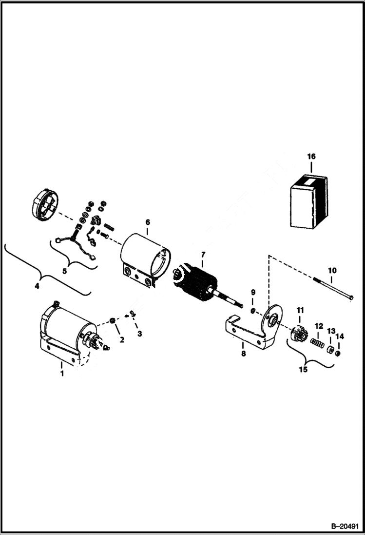 Схема запчастей Bobcat 300s - STARTER ELECTRICAL SYSTEM