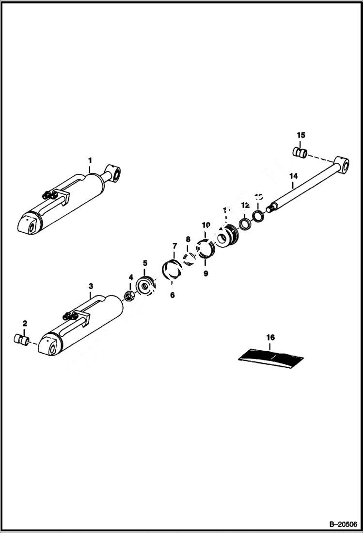 Схема запчастей Bobcat BACKHOE - BACKHOE (Boom Cylinder) (Iowa Ind.) (910) (825 Only) 910 BACKHOE