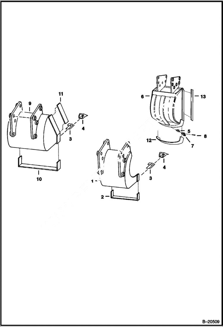 Схема запчастей Bobcat BACKHOE - BACKHOE (Buckets) (910) (825 Only) 910 BACKHOE