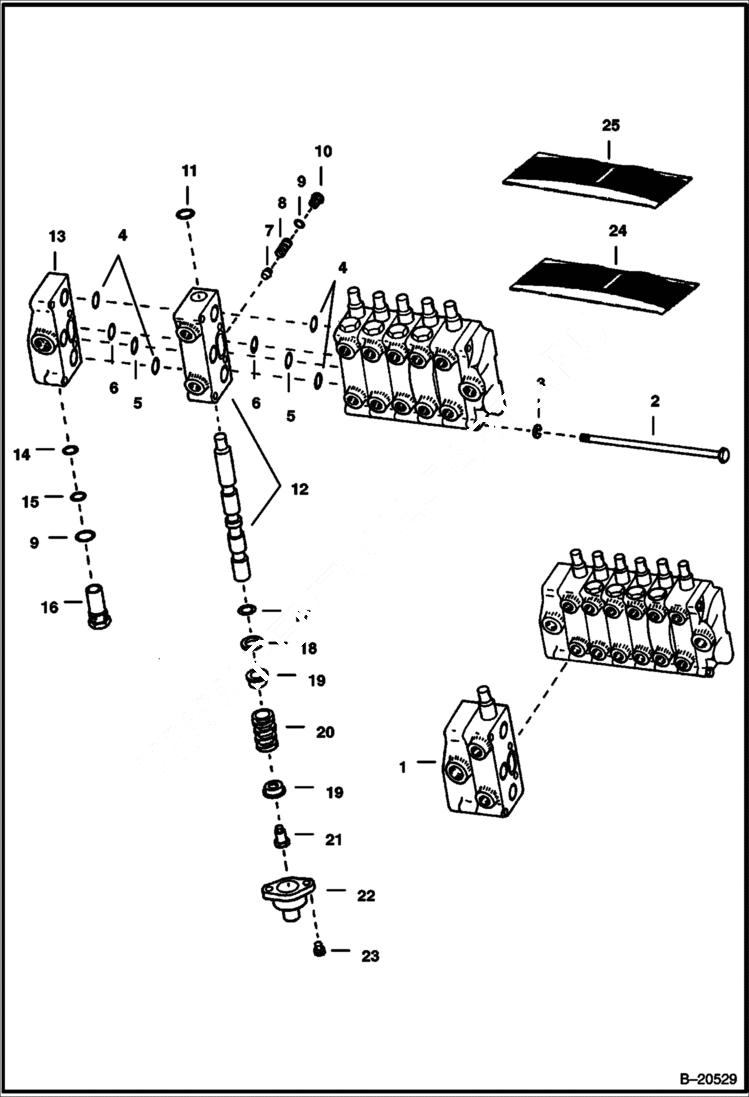 Схема запчастей Bobcat BACKHOE - BACKHOE (Right Stabilizer Section & Port Plate) (914) 914/914A BACKHOE