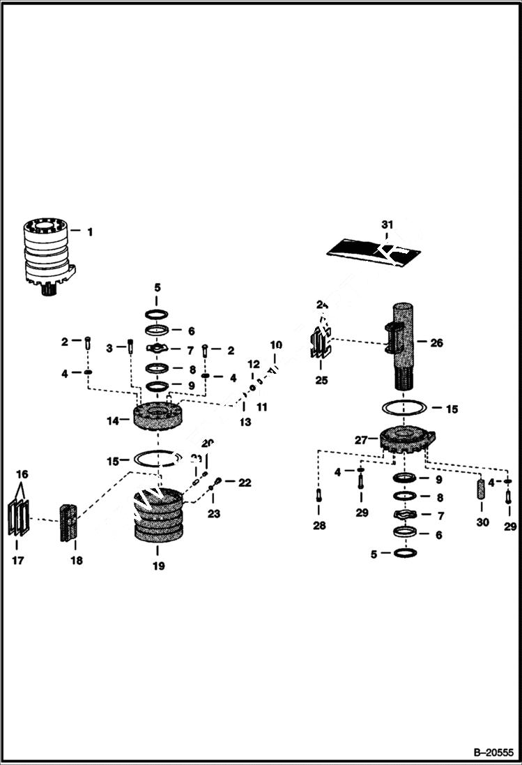 Схема запчастей Bobcat BACKHOE - BACKHOE (Swing Cylinder) (914) 914/914A BACKHOE