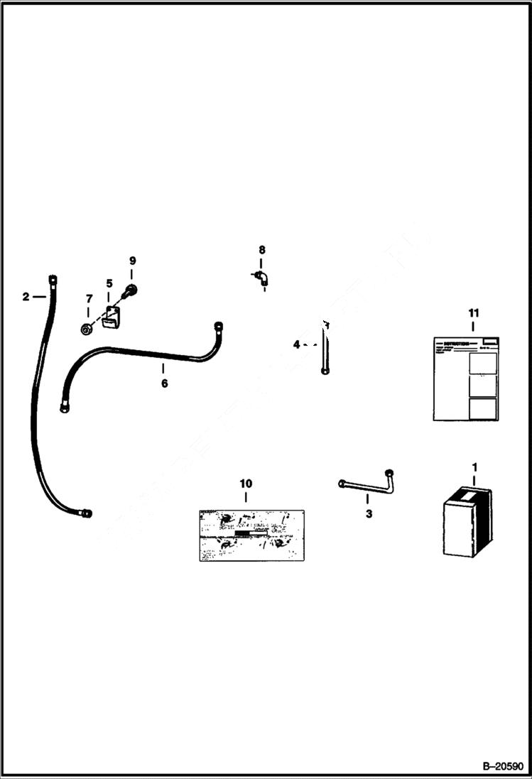 Схема запчастей Bobcat BACKHOE - BACKHOE (Hose Length Modification Kit) (914B 058900101 - 11178) 911B/914B BACKHOE