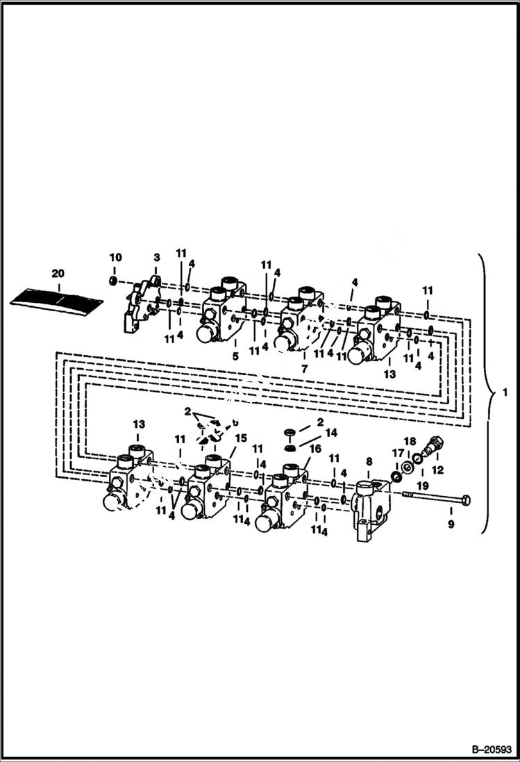 Схема запчастей Bobcat BACKHOE - BACKHOE (Control Valve) (911B) (914B) 911B/914B BACKHOE