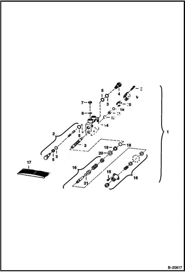 Схема запчастей Bobcat Articulated Loaders - LIFT SECTION (Gresen V20) HYDRAULIC SYSTEM