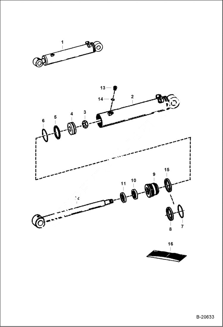 Схема запчастей Bobcat BACKHOE - BACKHOE (Cylinder) (Stabilizer & Scarifier) (963) REAR STABILIZERS
