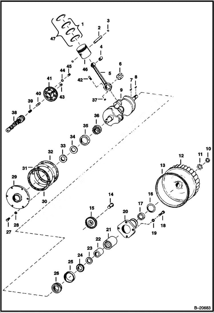 Схема запчастей Bobcat 600s - INTERNAL PARTS POWER UNIT