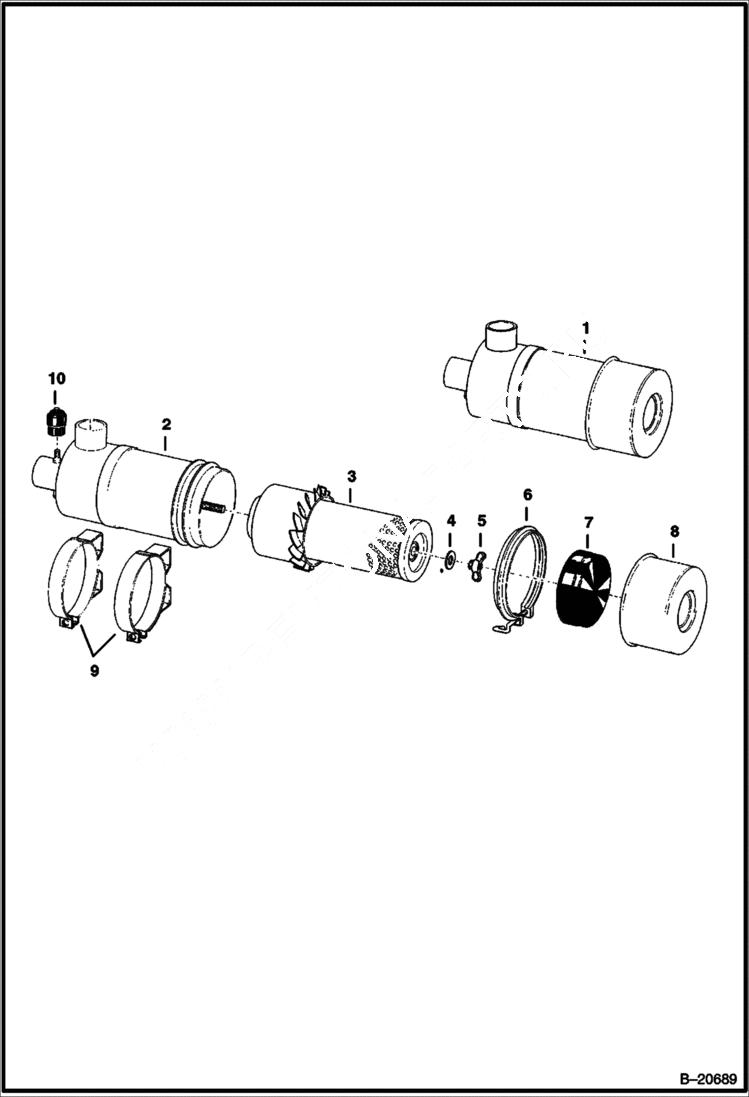 Схема запчастей Bobcat 600s - AIR CLEANER POWER UNIT