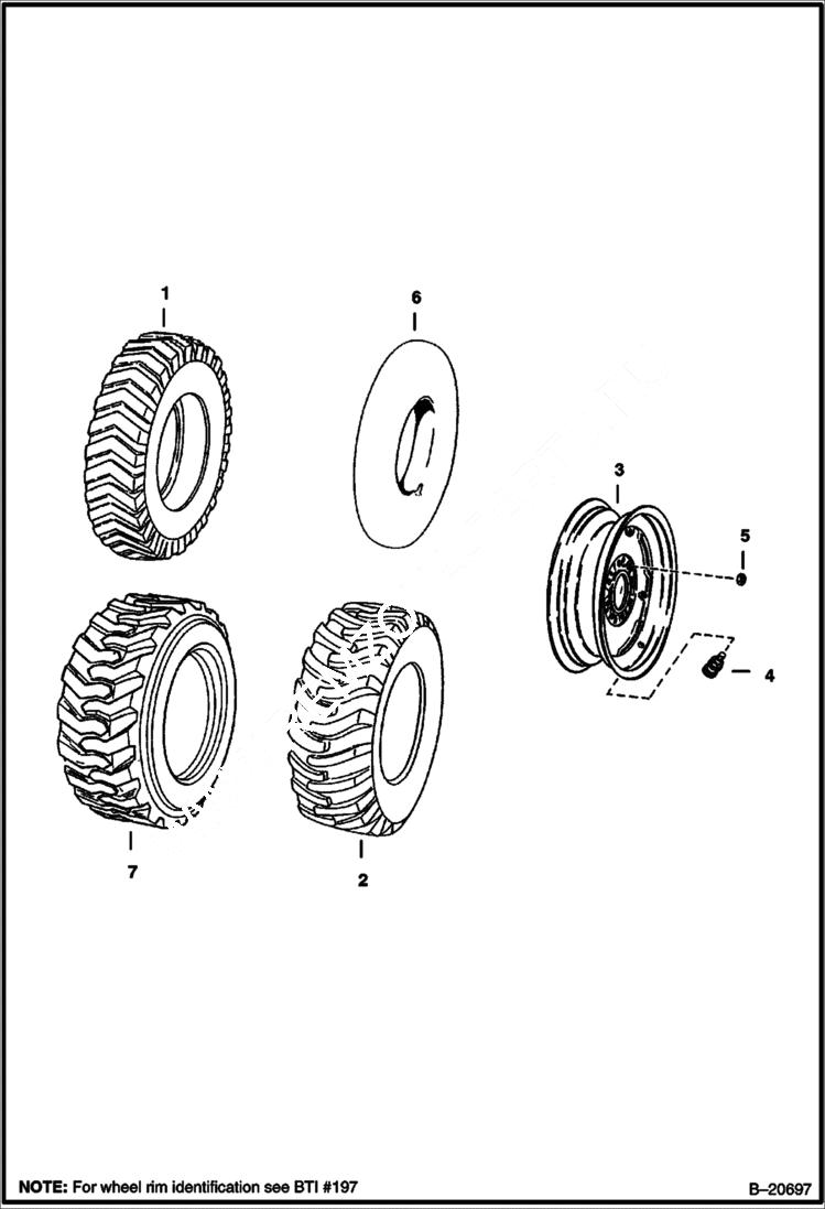 Схема запчастей Bobcat 600s - TIRES & RIMS ACCESSORIES & OPTIONS