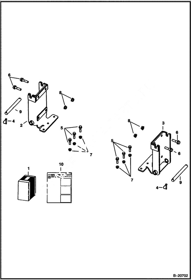 Схема запчастей Bobcat BACKHOE - BACKHOE (Rear Stabilizer Mount Kit) (753) (763F) (G Series) REAR STABILIZERS