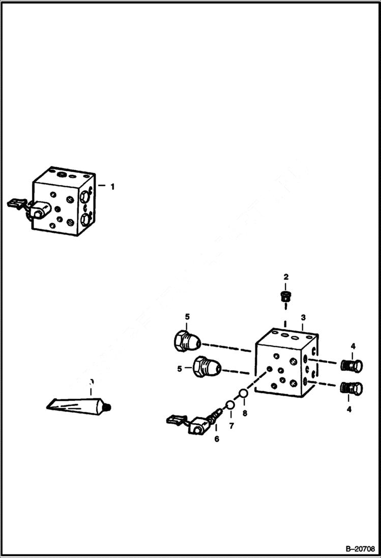 Схема запчастей Bobcat BACKHOE - BACKHOE (Rear Auxiliary Valve) (Rear Stabilizer) REAR STABILIZERS