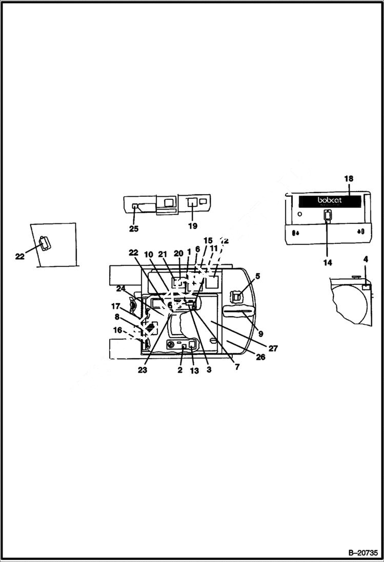 Схема запчастей Bobcat 331 - DECALS ACCESSORIES & OPTIONS