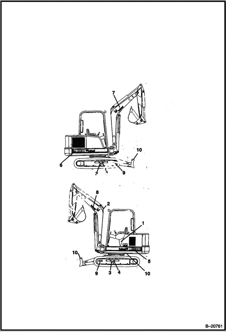 Схема запчастей Bobcat 331 - DECALS ACCESSORIES & OPTIONS