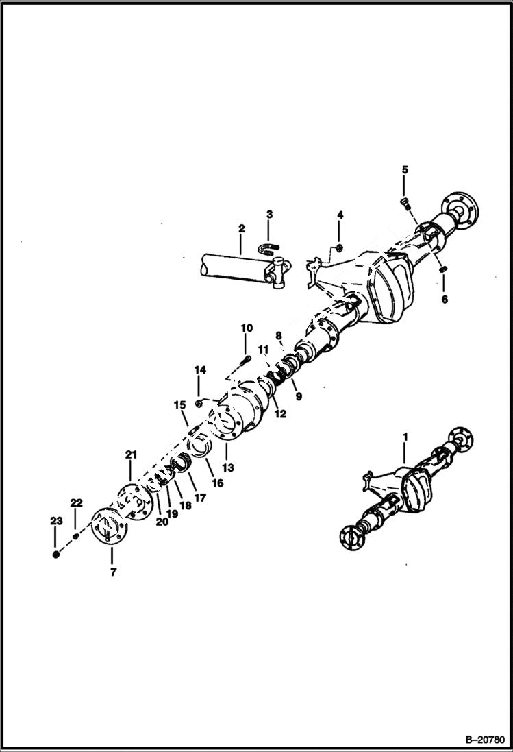 Схема запчастей Bobcat Articulated Loaders - FRONT DIFFERENTIAL & HUB ASSY. DRIVE TRAIN