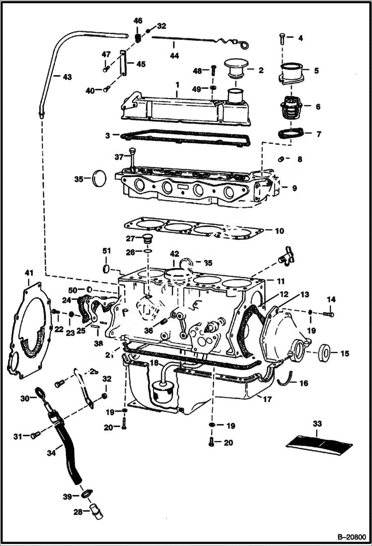 Схема запчастей Bobcat 600s - CYLINDER BLOCK POWER UNIT
