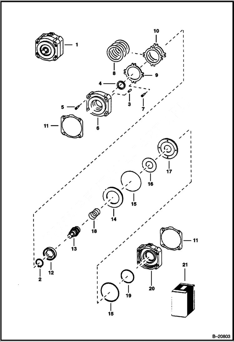 Схема запчастей Bobcat Articulated Loaders - BRAKE (Mico 13-545-416) HYDROSTATIC SYSTEM