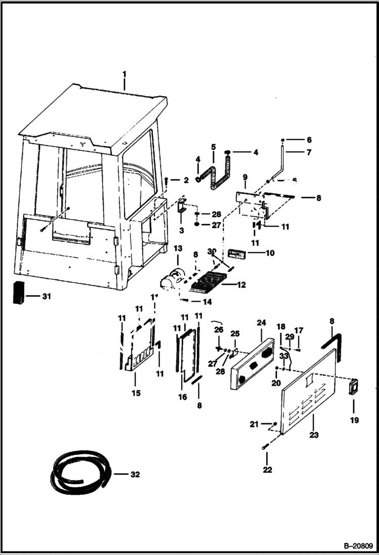 Схема запчастей Bobcat Articulated Loaders - CAB HEATER (Deluxe Cab - Palm) ACCESSORIES & OPTIONS