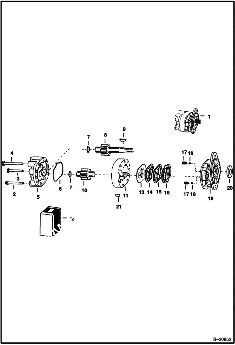 Схема запчастей Bobcat 600s - HYDRAULIC PUMP Cessna No. 15-509-68 & 24-304 RAC HYDRAULIC SYSTEM