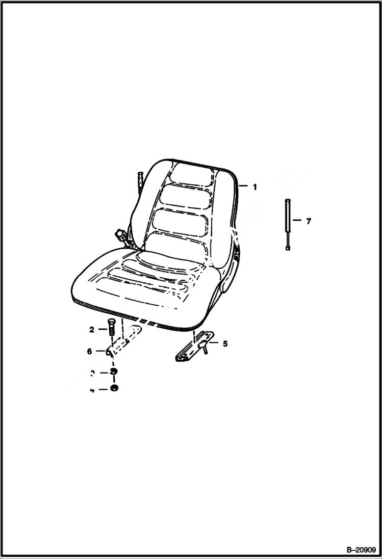 Схема запчастей Bobcat Feller Buncher - SUSPENSION SEAT MAIN FRAME