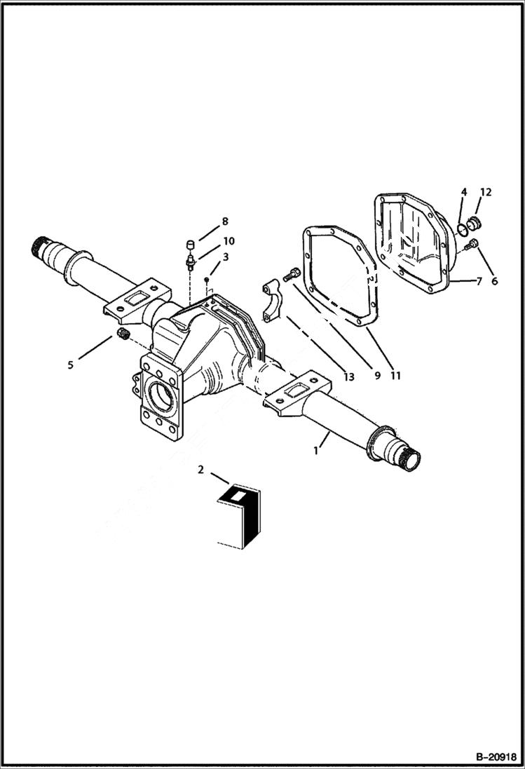 Схема запчастей Bobcat B200 - REAR AXLE B200 AXLES & WHEELS