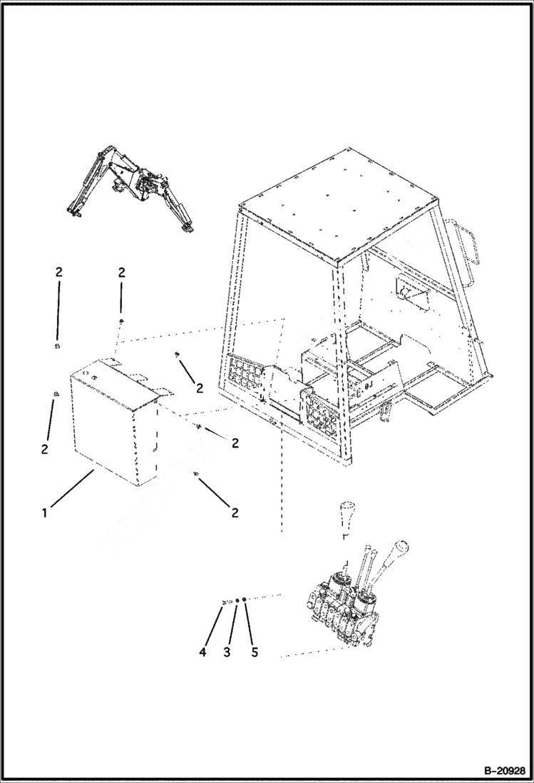 Схема запчастей Bobcat B200 - COVER - VALVES CAB