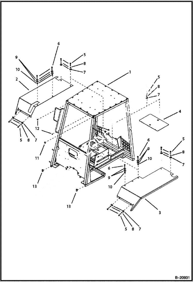 Схема запчастей Bobcat B200 - CANOPY Fender CAB