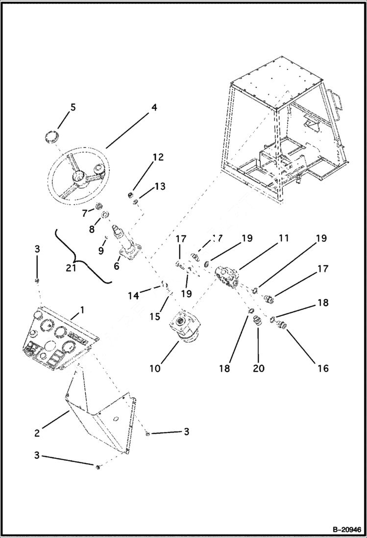 Схема запчастей Bobcat B200 - CONTROLS Steering CONTROLS