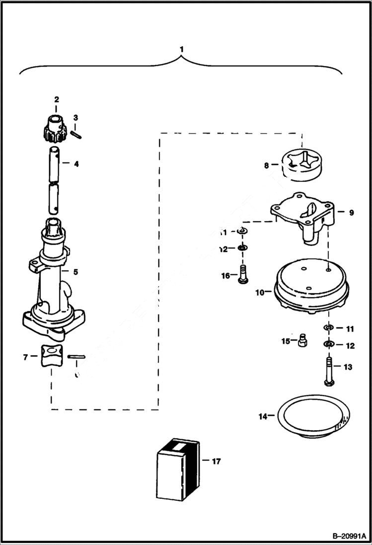 Схема запчастей Bobcat Feller Buncher - OIL PUMP (For Engine Spec. #4JBIPK01) POWER UNIT