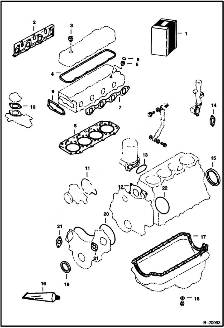 Схема запчастей Bobcat Feller Buncher - GASKET KIT (For Engine Spec. #4JBIPK) POWER UNIT