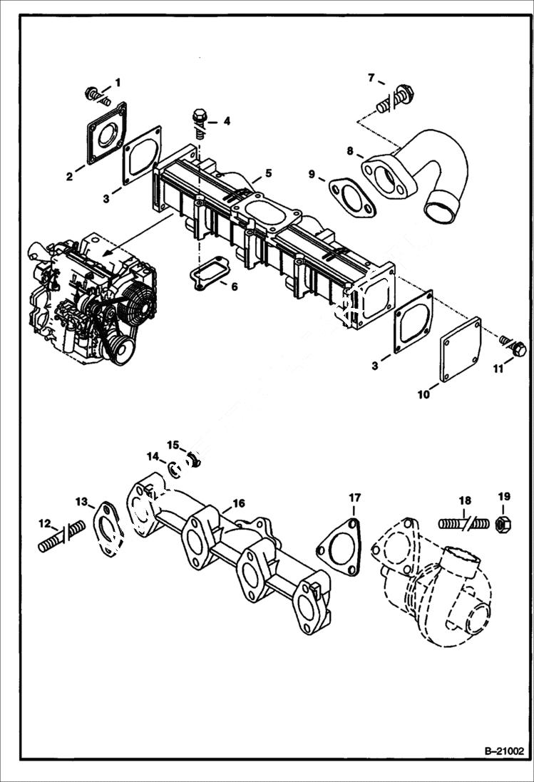 Схема запчастей Bobcat 442 - MANIFOLDS POWER UNIT