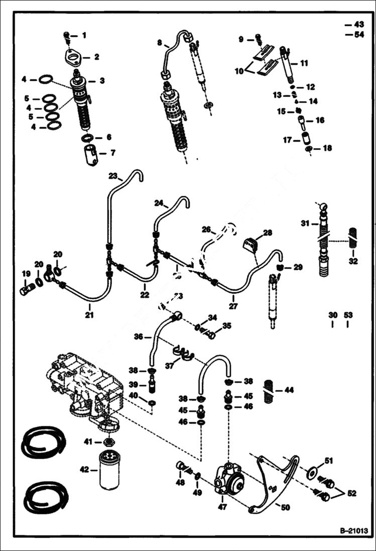 Схема запчастей Bobcat 442 - FUEL INJECTION SYSTEM POWER UNIT