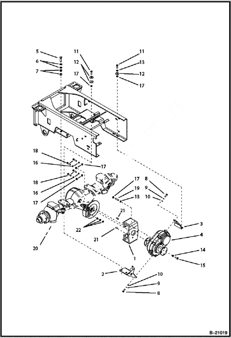 Схема запчастей Bobcat B200 - REAR AXLE B200 AXLES & WHEELS