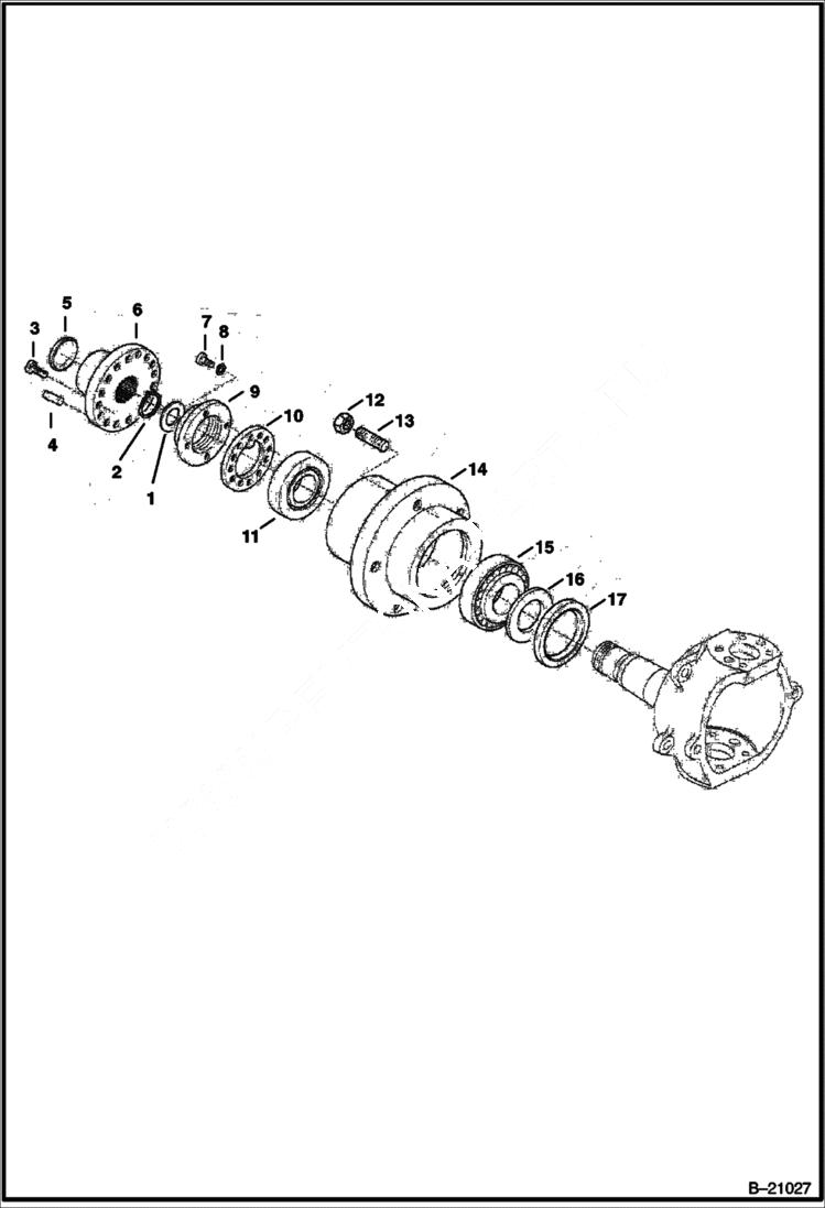 Схема запчастей Bobcat B200 - REAR AXLE B250 AXLES & WHEELS
