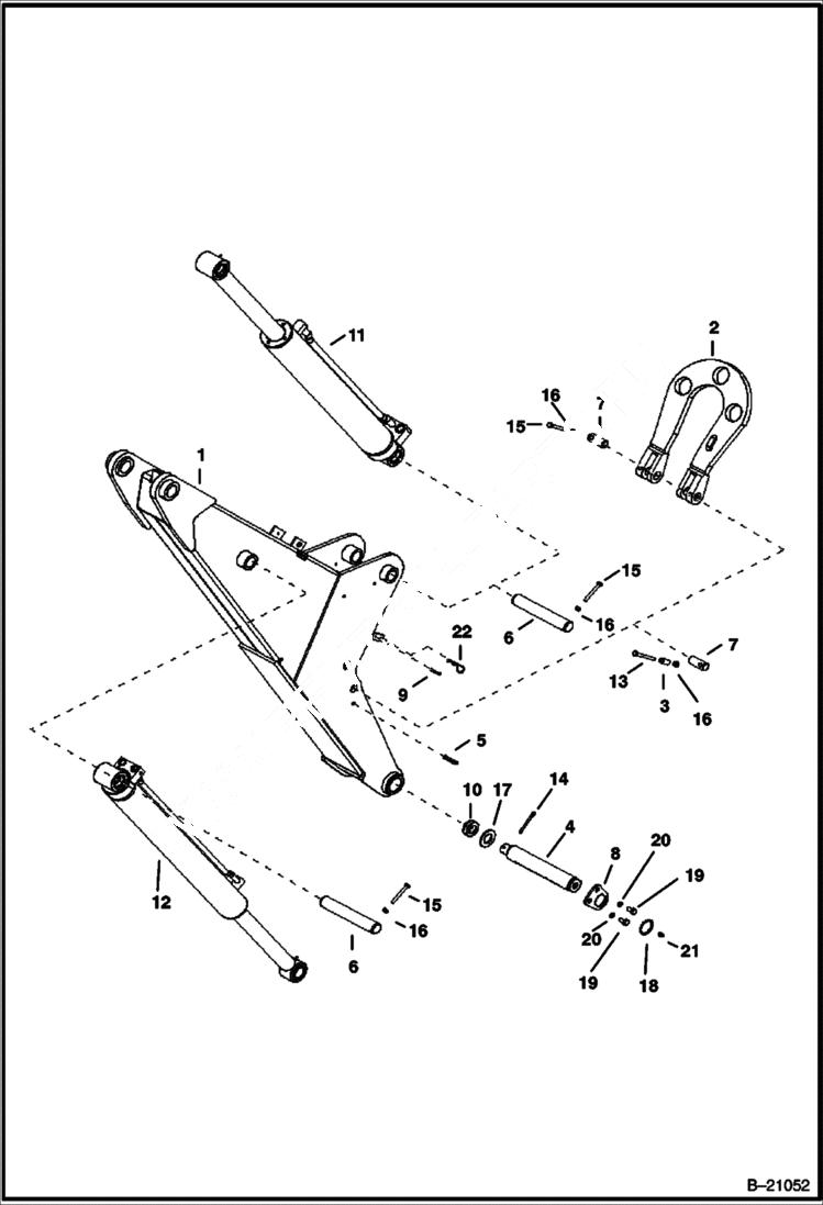 Схема запчастей Bobcat BL370 - BOOM Center Mount B370 WORK EQUIPMENT