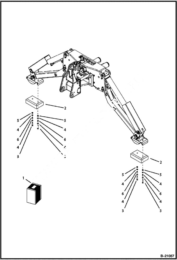 Схема запчастей Bobcat BL275 - STREET PAD Center Mount Backhoe WORK EQUIPMENT