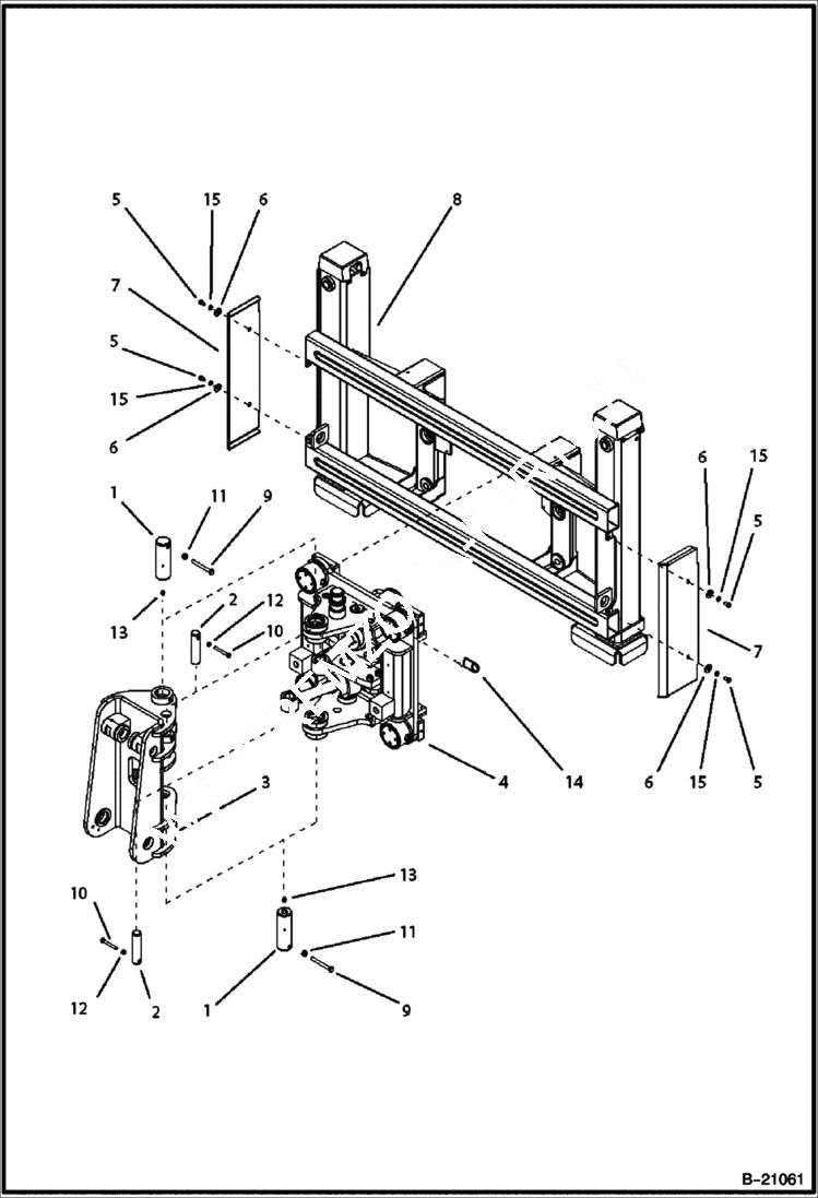 Схема запчастей Bobcat BL275 - TRUNNION/SWING FRAME Side Shift Backhoe WORK EQUIPMENT