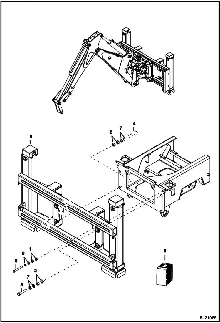 Схема запчастей Bobcat BL275 - TRUNNION Side Shift Backhoe WORK EQUIPMENT