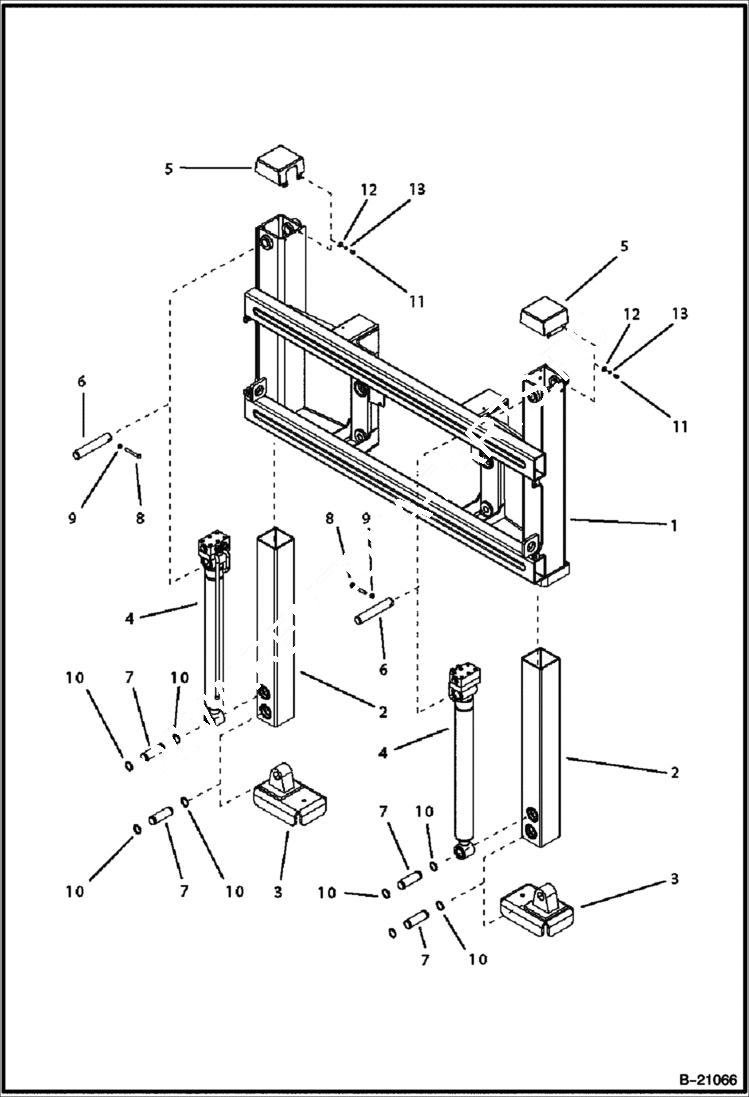 Схема запчастей Bobcat BL275 - VERTICAL STABILIER Side Shift Backhoe WORK EQUIPMENT