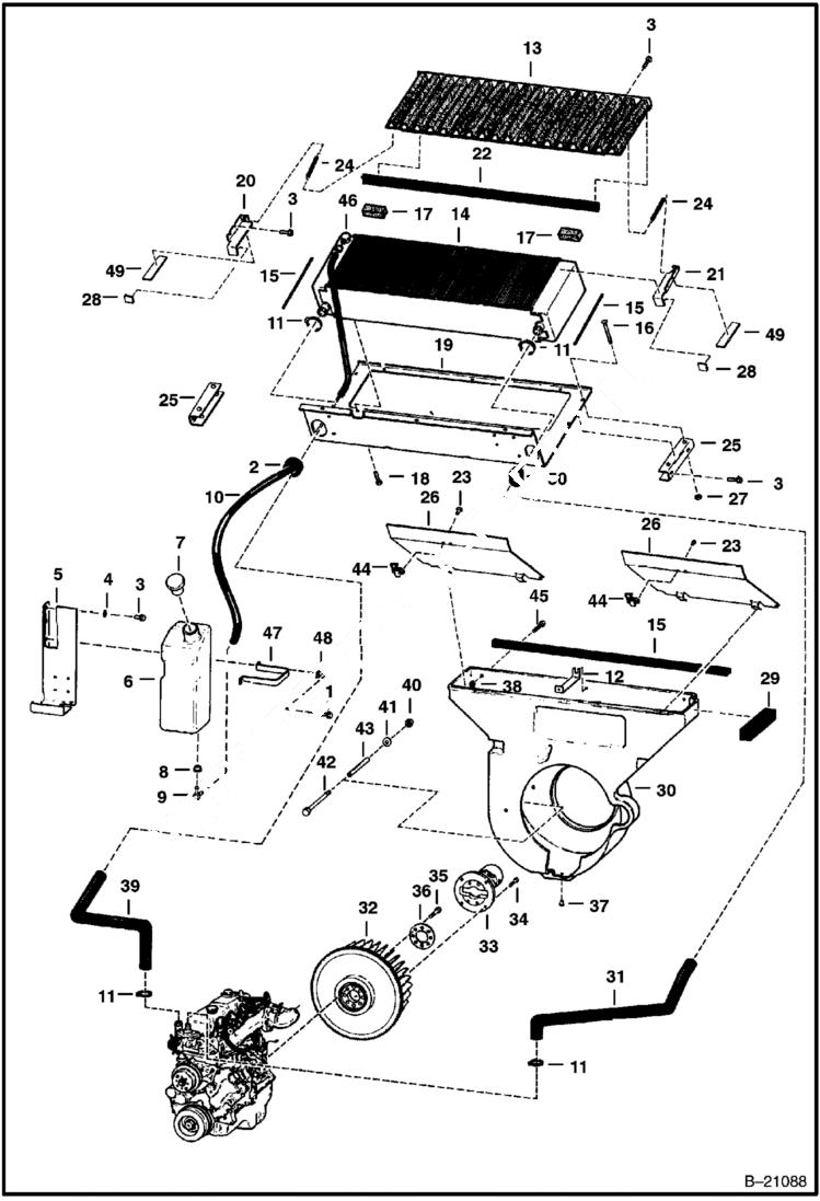 Схема запчастей Bobcat Feller Buncher - ENGINE & ATTACHING PARTS POWER UNIT