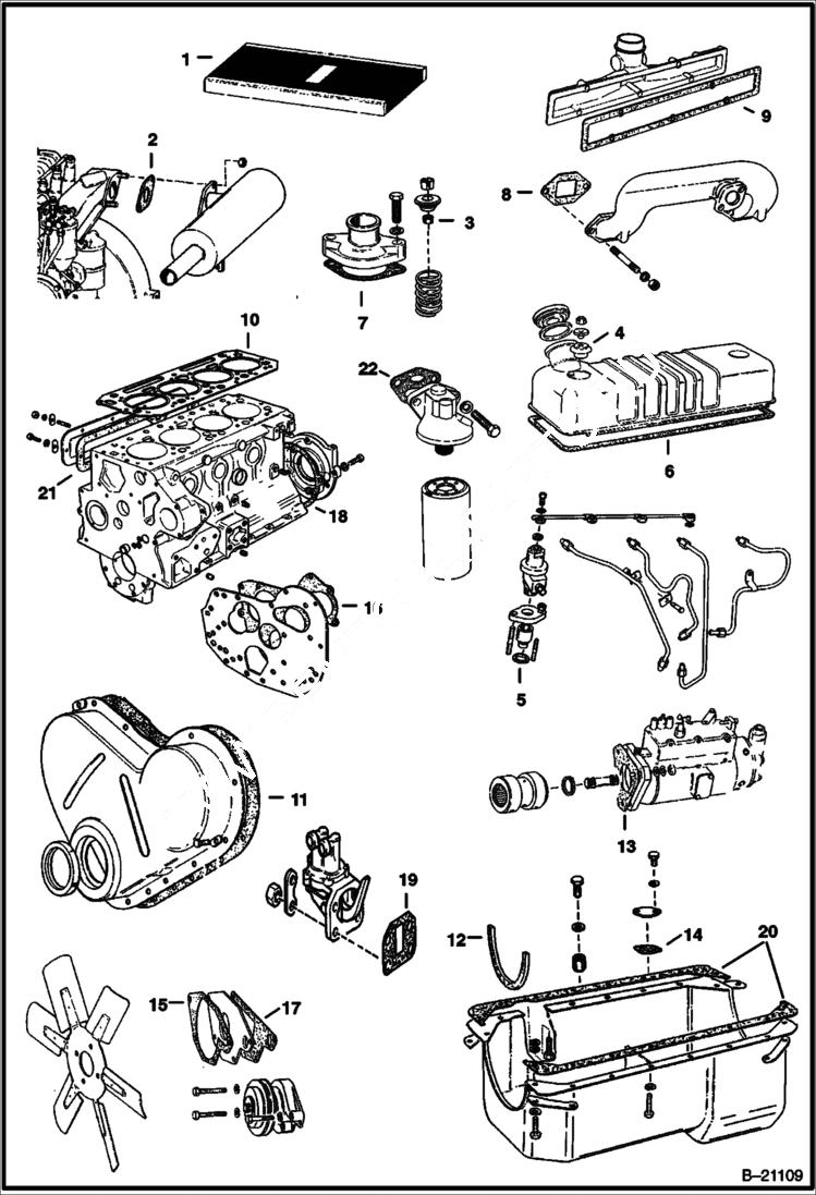 Схема запчастей Bobcat 800s - ENGINE GASKET KITS POWER UNIT