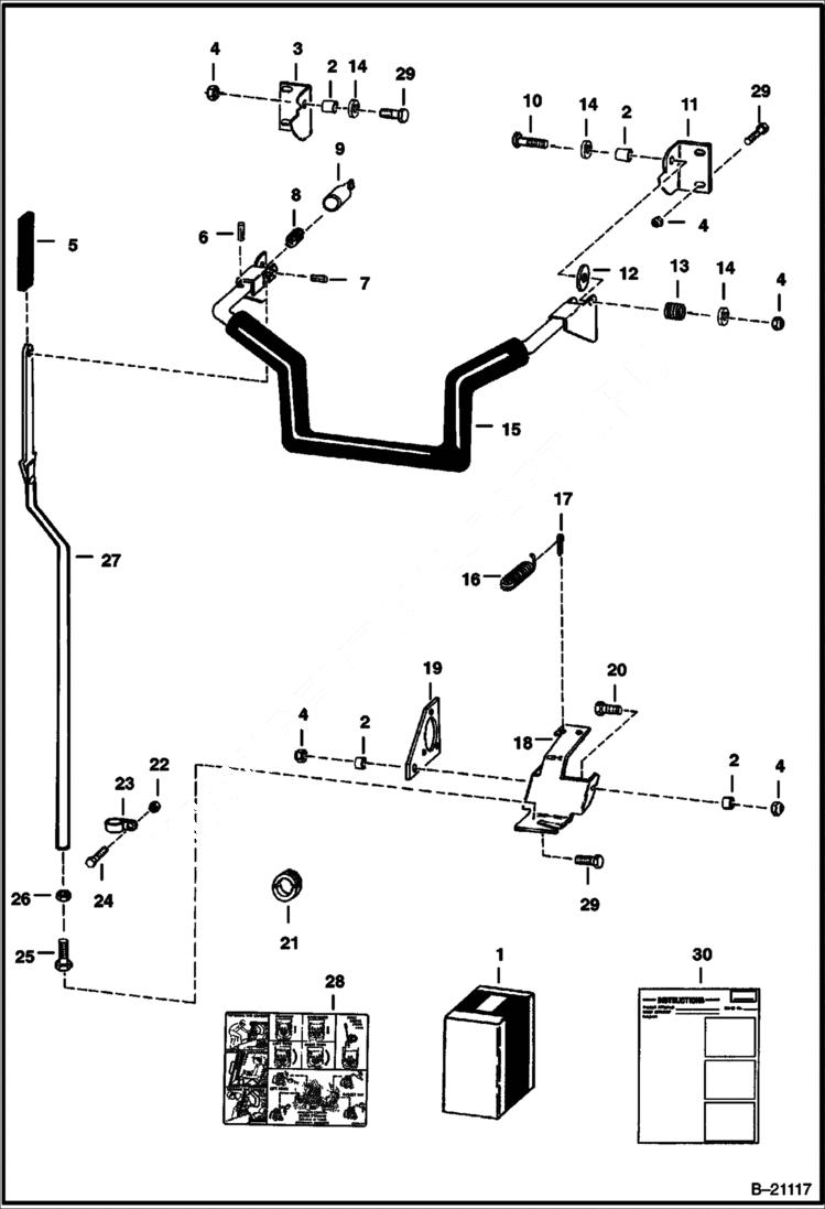 Схема запчастей Bobcat 800s - SEAT BAR KIT ACCESSORIES & OPTIONS