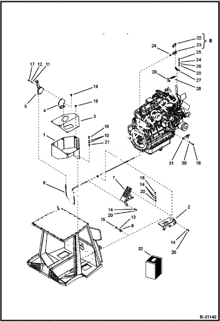 Схема запчастей Bobcat BL470 - CONTROLS Throttle CONTROLS