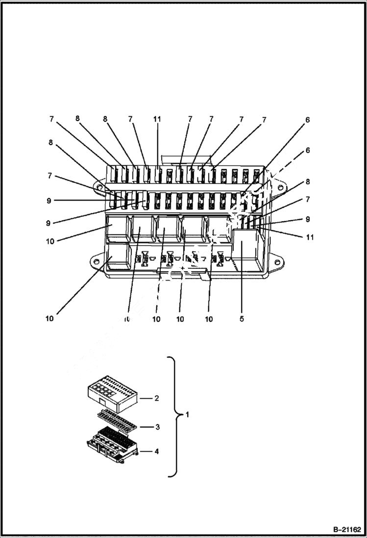 Схема запчастей Bobcat BL575 - ELECTRICAL Fuse Box ELECTRICAL SYSTEM